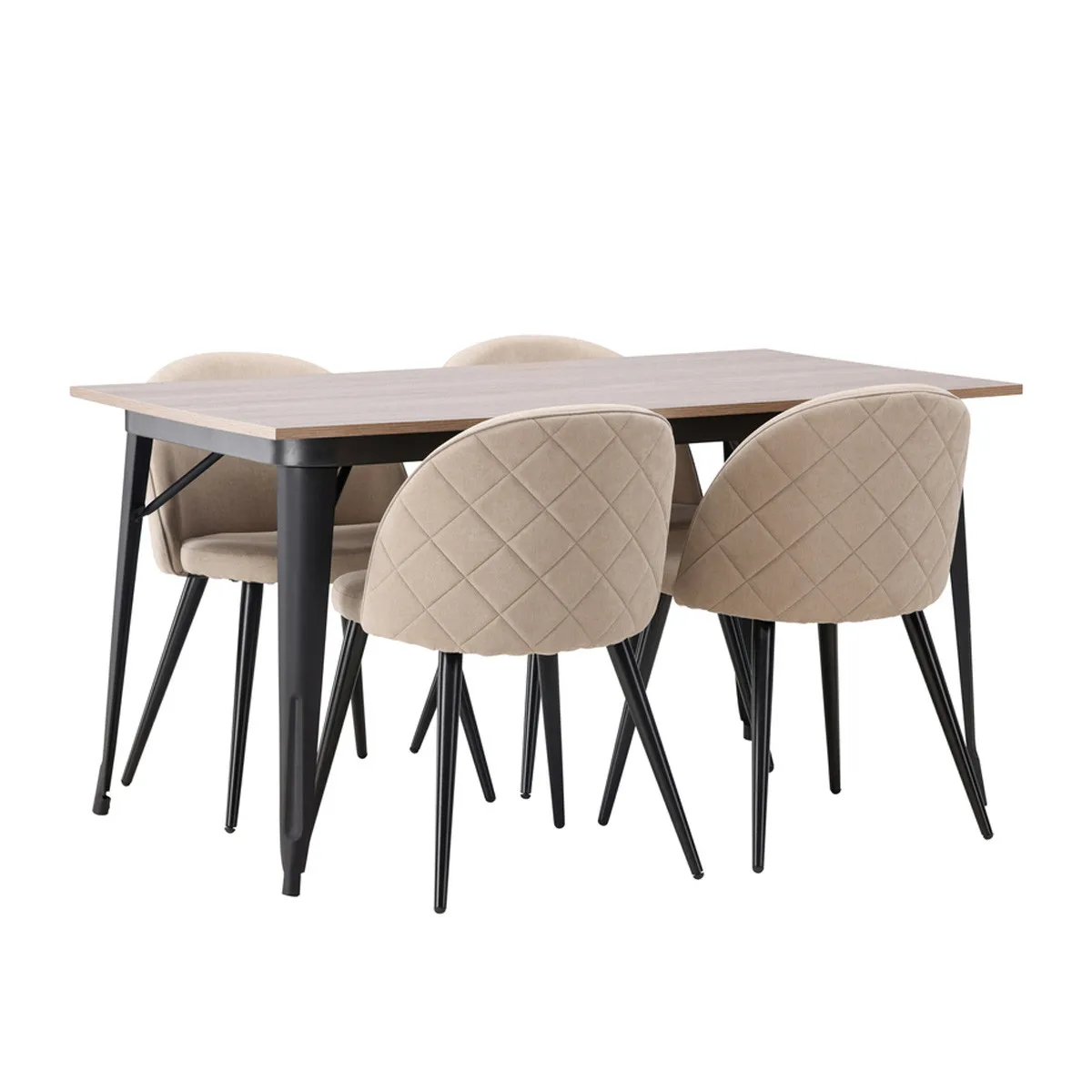 Tempe Dining Table with Velvet Chairs