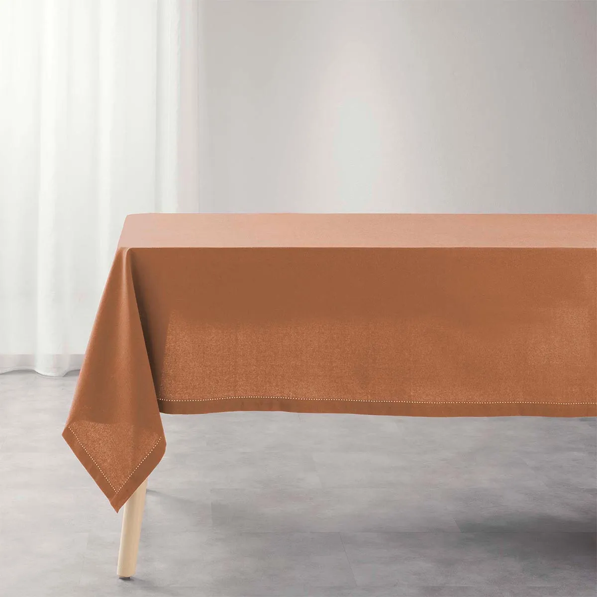 Nappe De Table Uni "charline" 140x240cm Mocha