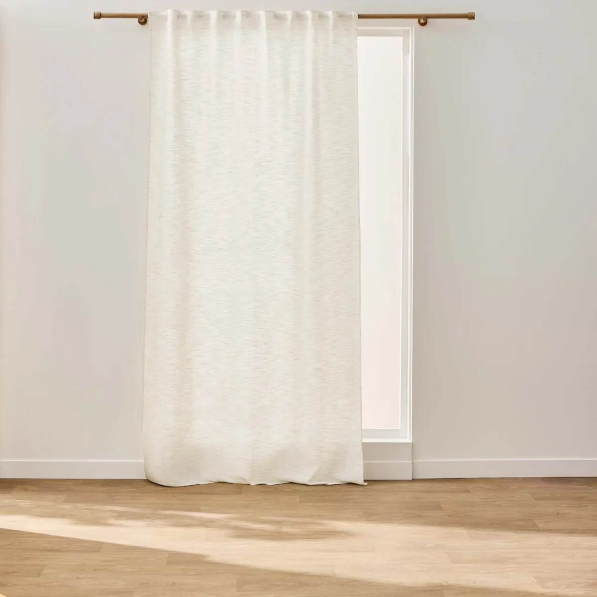 Rideau À Pattes Cachées Nando Naturel, 140 X 260 Cm, Effet Lin
