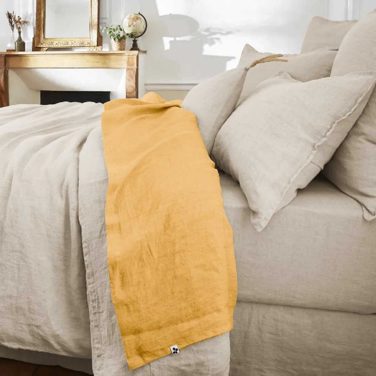 Drap plat "Soline" toutes dimensions Lin lavé - 240x300 - Soline Miel