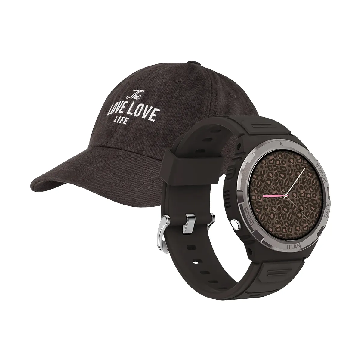 Montre Connectée Fw100 Ip69 5atm Modèle Titan Valkiria Avec Casquette Léopard Marron Maxcom