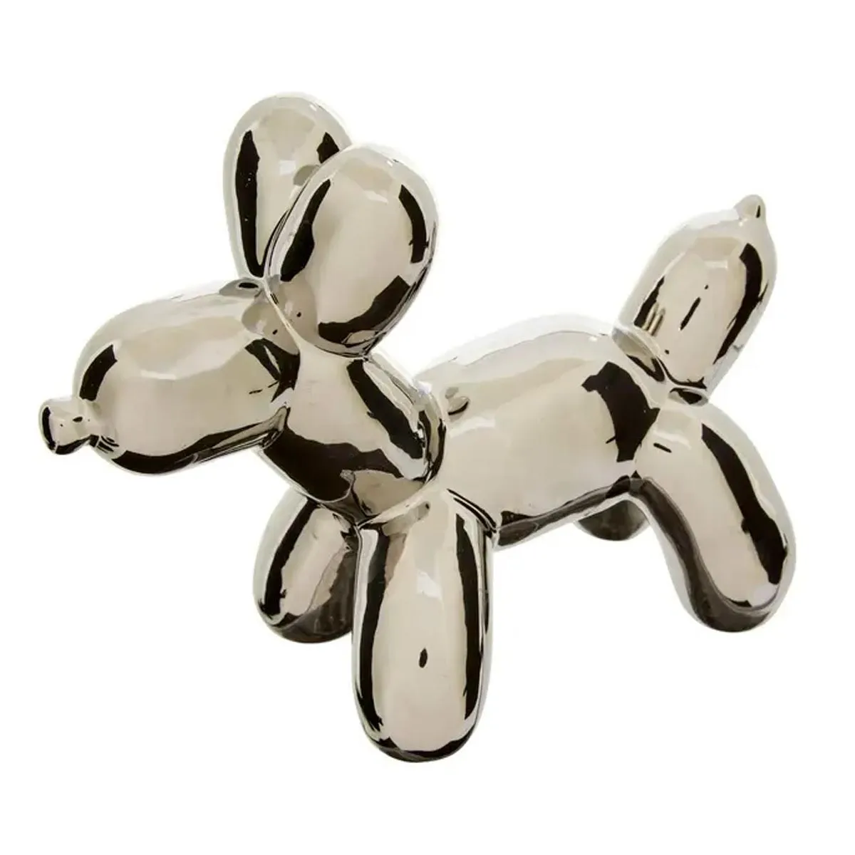 Statuette déco Theo chien pop art H13.5cm argent - Atmosphera Créateur d'intérieur