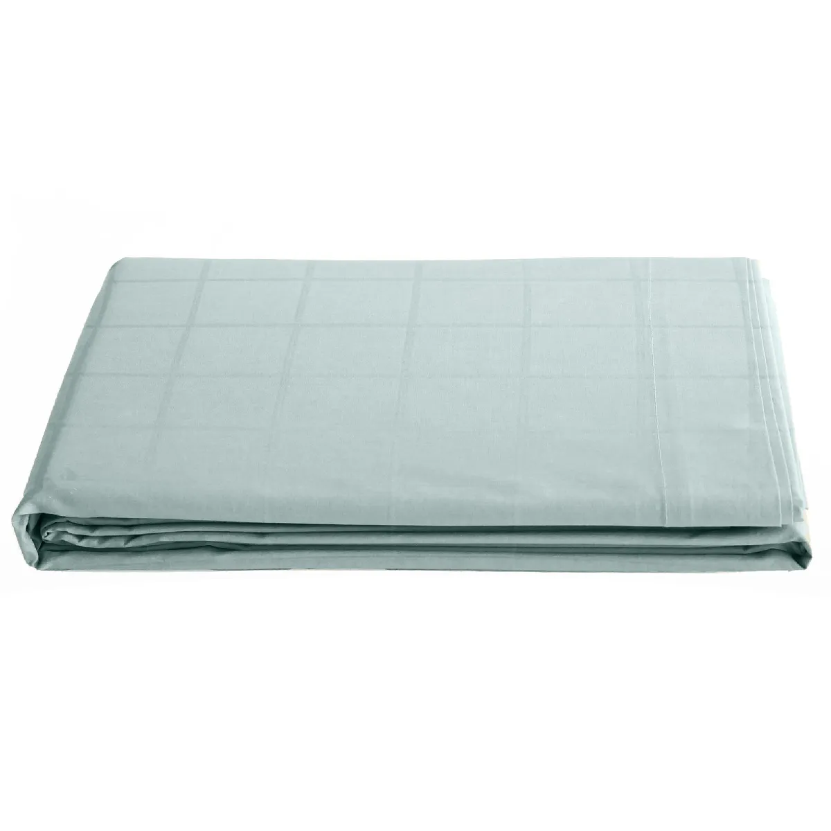 Drap Plat 270x300 Cm Satin Concerto À Carreaux Vert Lichen