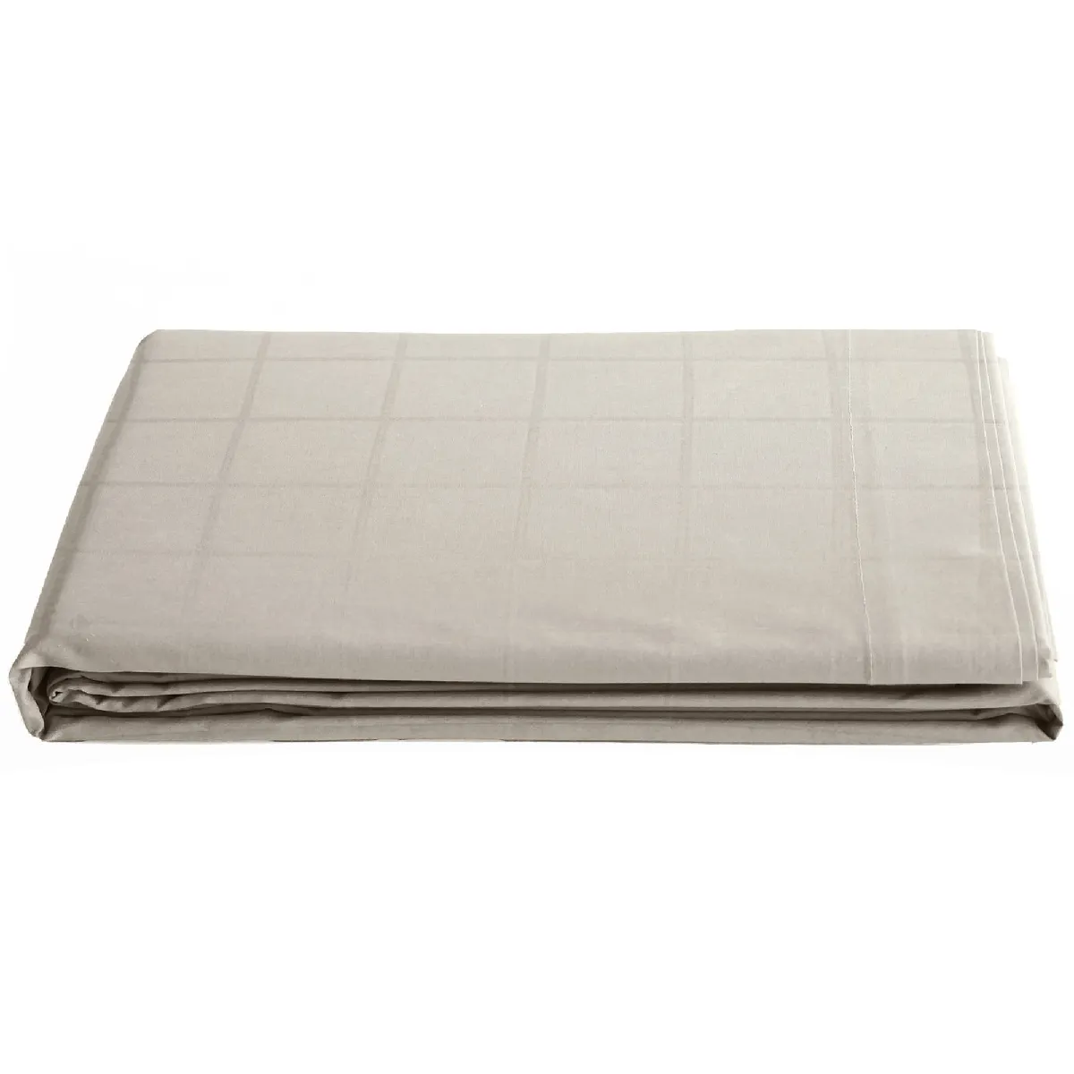 Drap Plat 270x300 Cm Satin Concerto À Carreaux Beige Lin