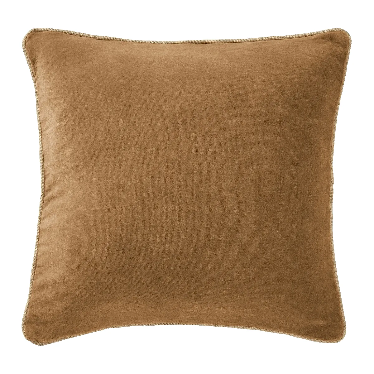 Coussin 45x45 Cm Velours De Coton Camel