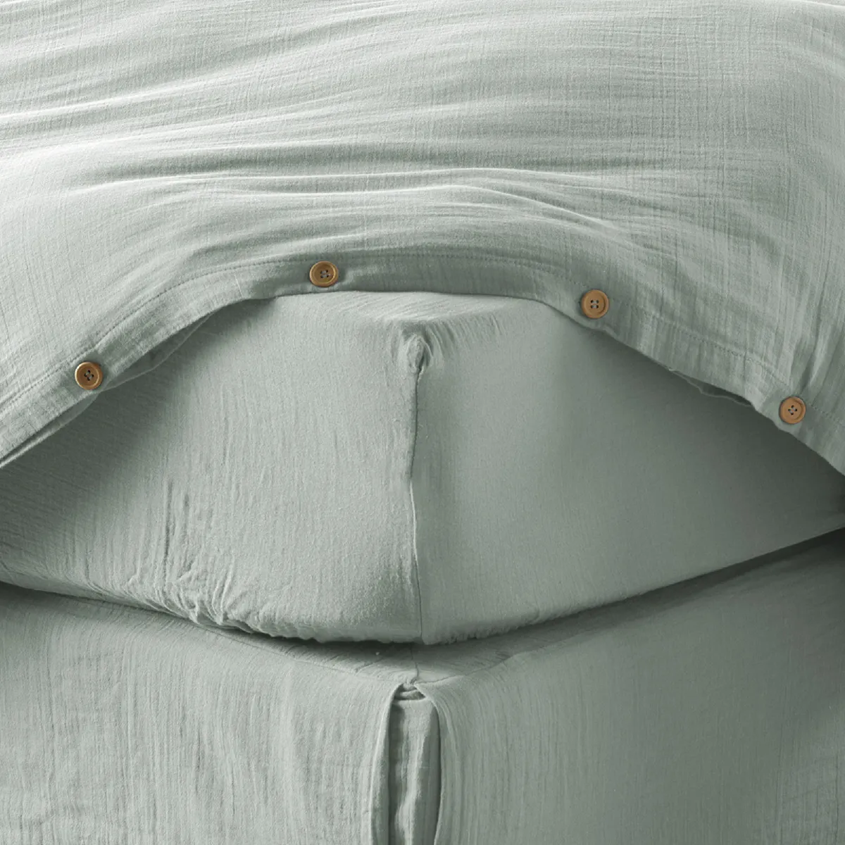 Drap Housse 180x200 Cm Gaze De Coton Eucalyptus