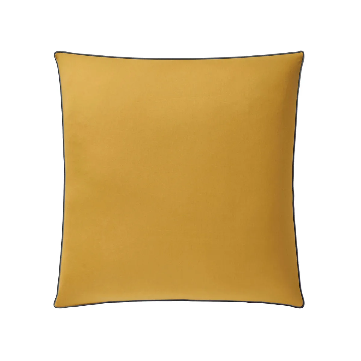 Lot De 2 Taies D'oreiller En Satin De Coton, Houblon - 64 X 64 Cm - Ocre Et Anthracite