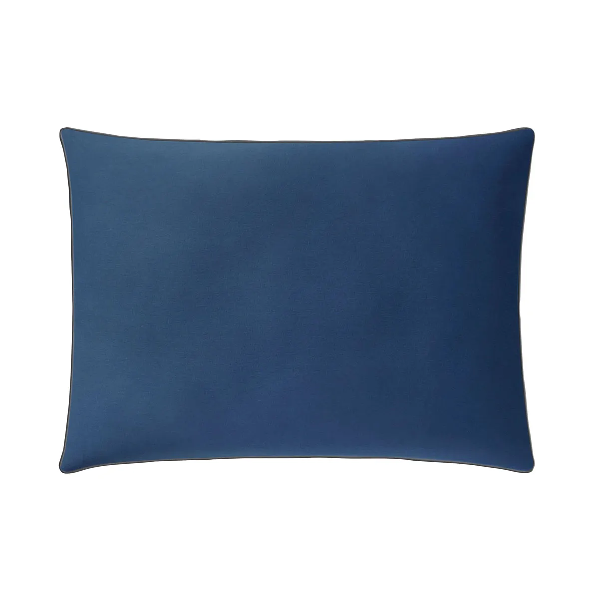 Lot De 2 Taies D'oreiller Unie En Satin De Coton, Bleu Flandres - 50 X 70 Cm - Bleu Marine Et Gris