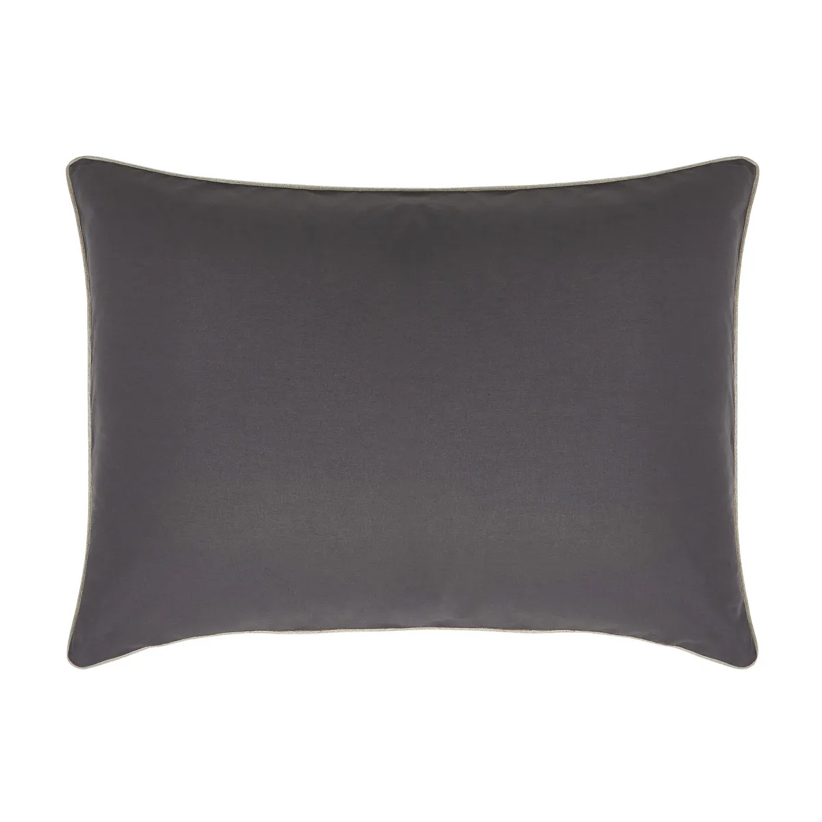 Lot De 2 Taies D'oreiller Unies En Coton Bio, Orage - 50 X 75 Cm - Gris Anthracite
