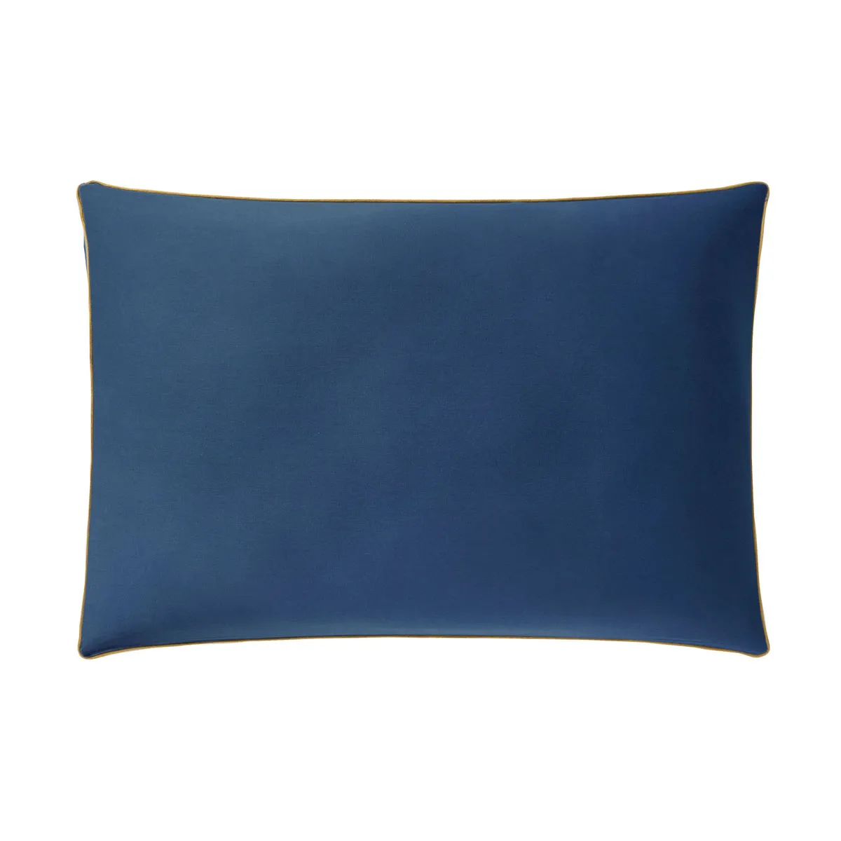 Lot De 2 Taies D'oreiller En Satin De Coton, Bleu Flandres - 50 X 70 Cm - Bleu Marine Et Ocre