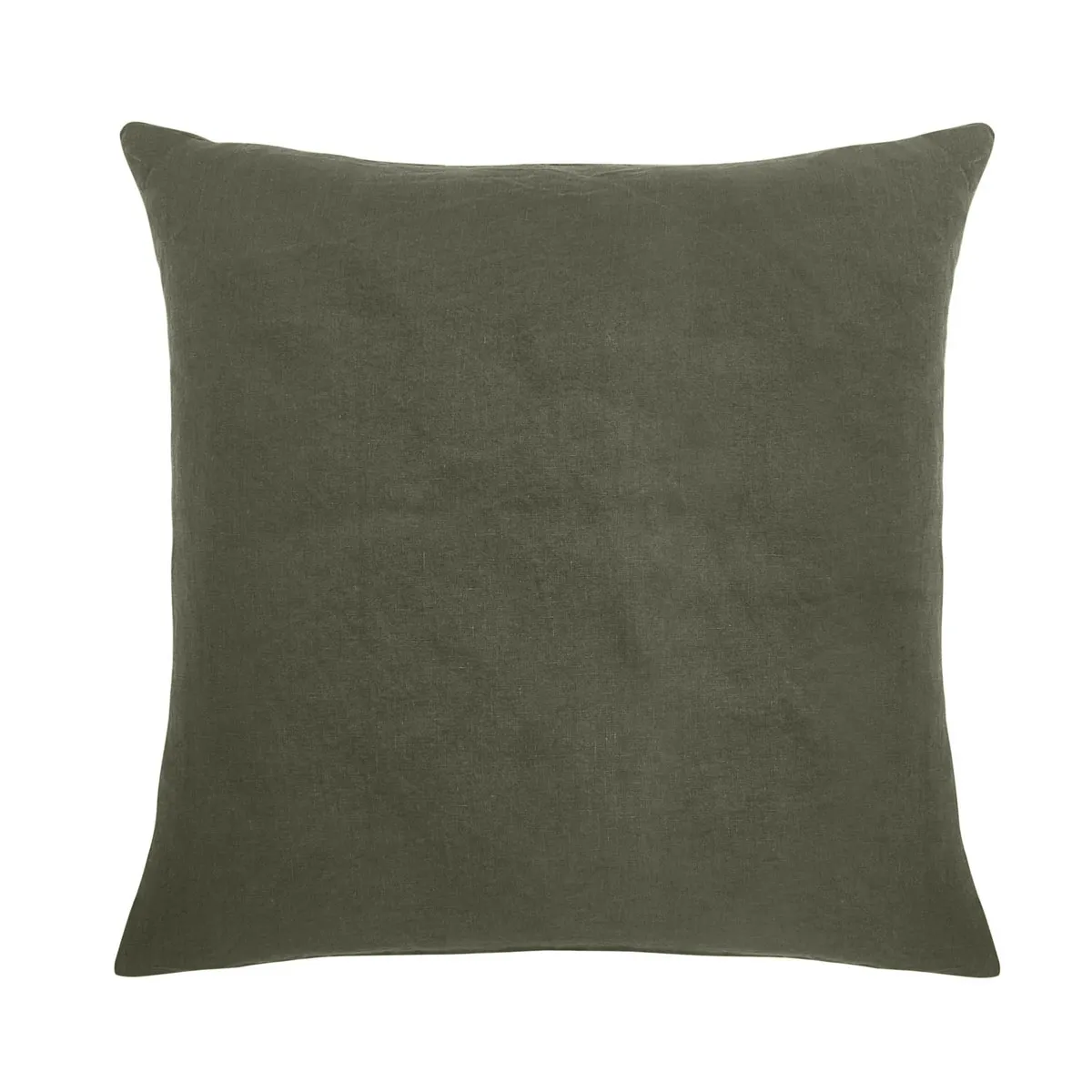 Lot De 2 Taies D'oreiller Unies En Lin, Romarin - 64 X 64 Cm - Vert