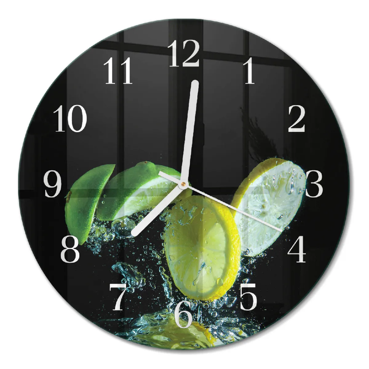 Horloge Murale Tulup fi30 cm Citron et citron vert Aiguilles blanches