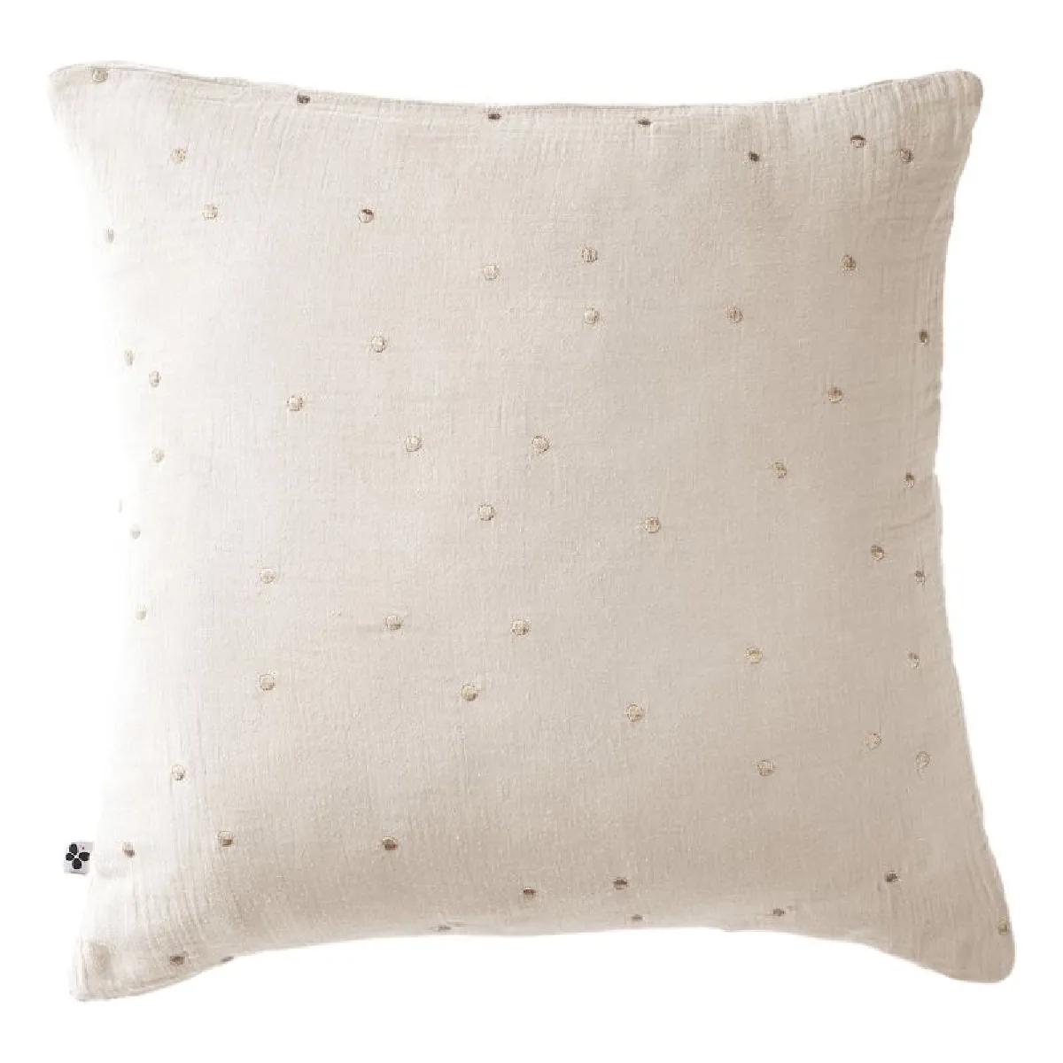 Taie D'oreiller Pois Doré Déco "gaïa Chic" 60 X 60 Cm & 50 X 70 Cm "gaze De Coton" L'effet Papillon