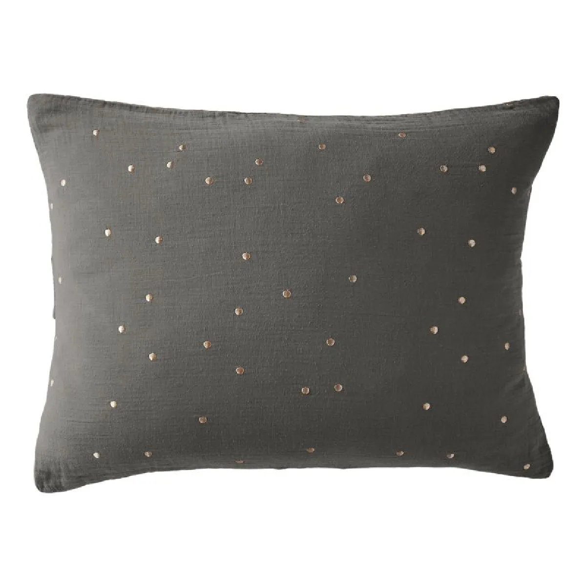 Taie D'oreiller Pois Doré Déco "gaïa Chic" 60 X 60 Cm & 50 X 70 Cm "gaze De Coton" L'effet Papillon