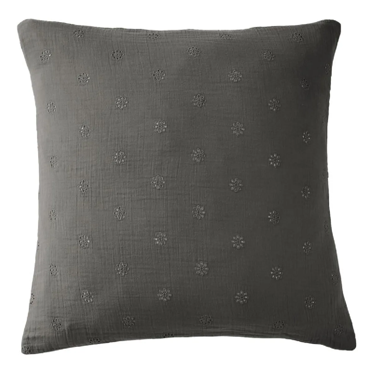 Taie D'oreiller Brodée Déco "gaïa Boho" 60 X 60 Cm & 50 X 70 Cm "gaze De Coton" L'effet Papillon