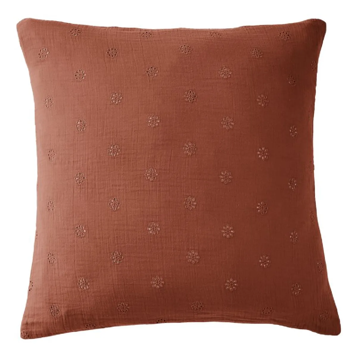 Taie D'oreiller Brodée Déco "gaïa Boho" 60 X 60 Cm & 50 X 70 Cm "gaze De Coton" L'effet Papillon
