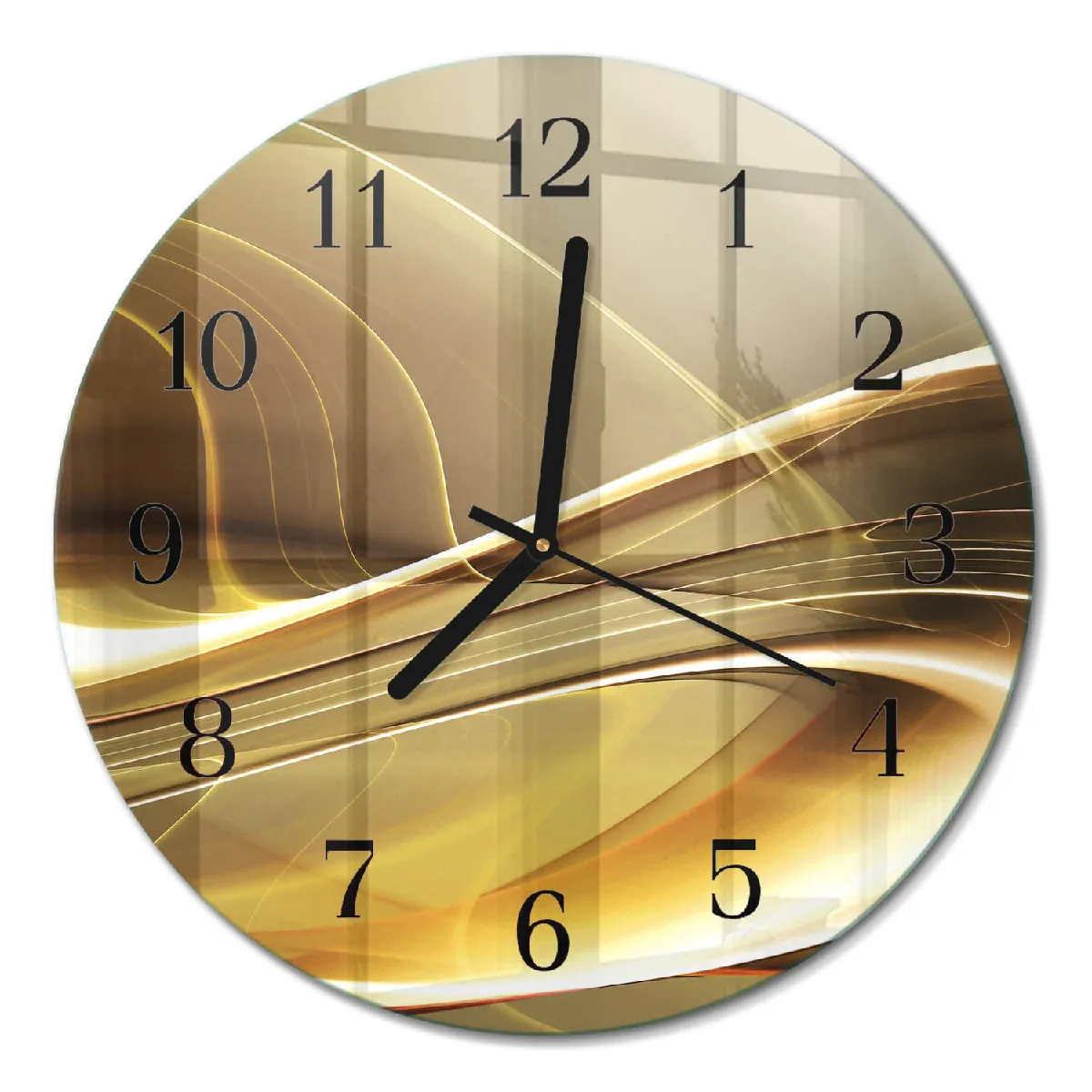 Pendule Murale Tulup fi30 cm Lignes abstraites Aiguilles noires