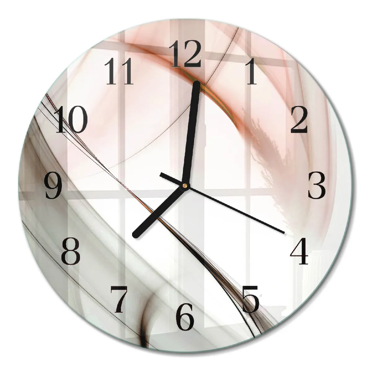 Pendule Murale Ronde Tulup fi30 cm Abstraction Aiguilles noires