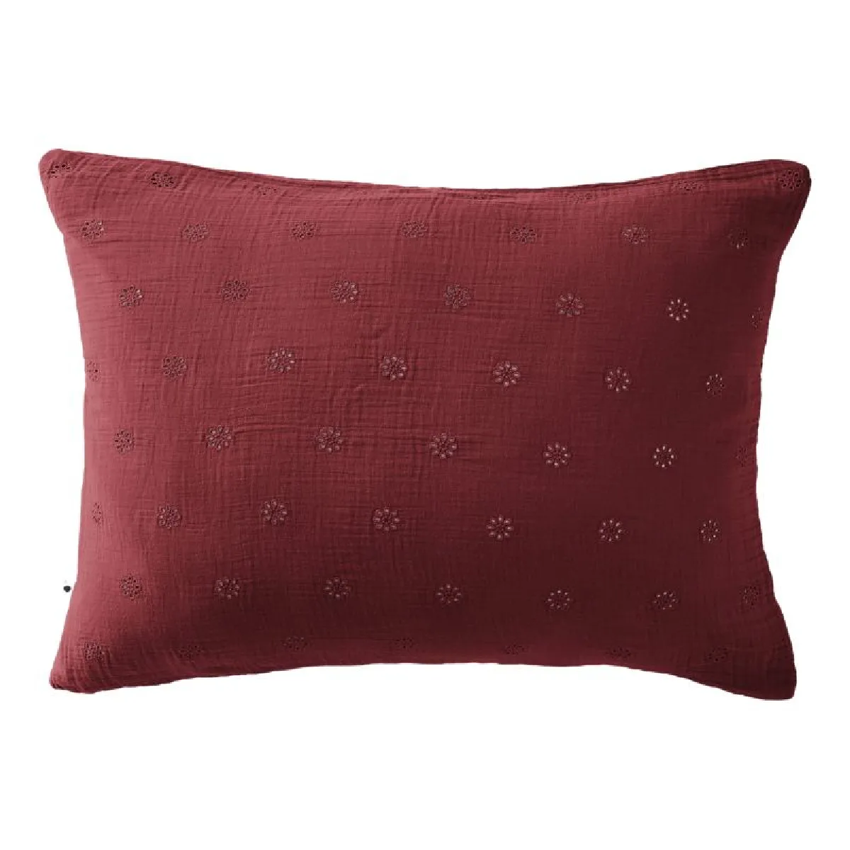 Taie D'oreiller Brodée Déco "gaïa Boho" 60 X 60 Cm & 50 X 70 Cm "gaze De Coton" L'effet Papillon