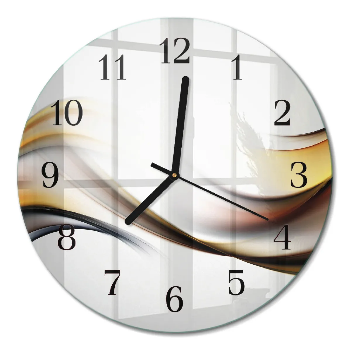 Horloge En Verre Tulup fi30 cm Abstraction Aiguilles noires