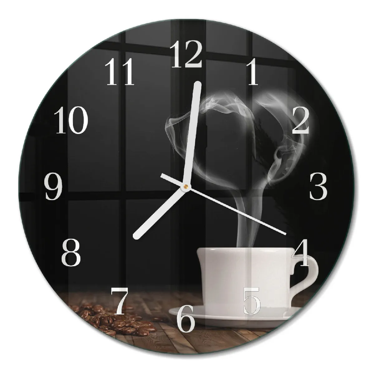 Horloge Murale Tulup fi30 cm Café Aiguilles blanches