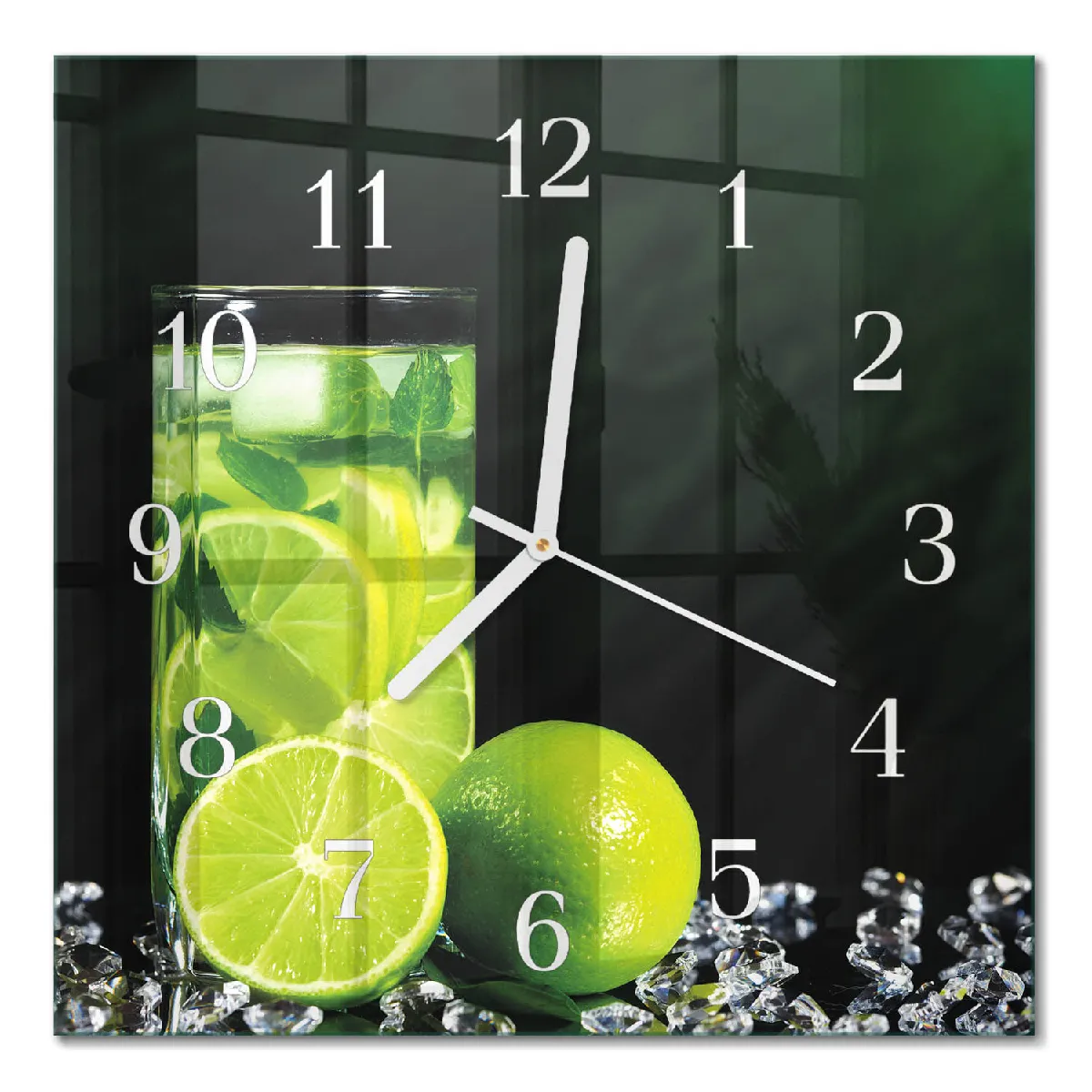 Horloge Carrée En Verre Tulup 30x30 cm Carbonate de calcium Aiguilles blanches