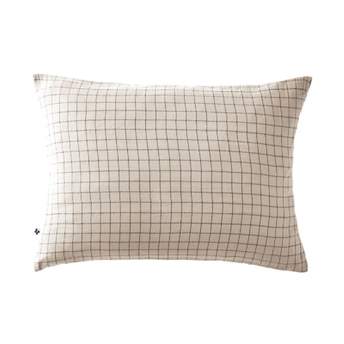 Taie D'oreiller Tissé-teint Petits Carreaux Déco "gaïa Mix" 60 X 60 Cm & 50 X 70 Cm "gaze De Coton" L'effet Papillon