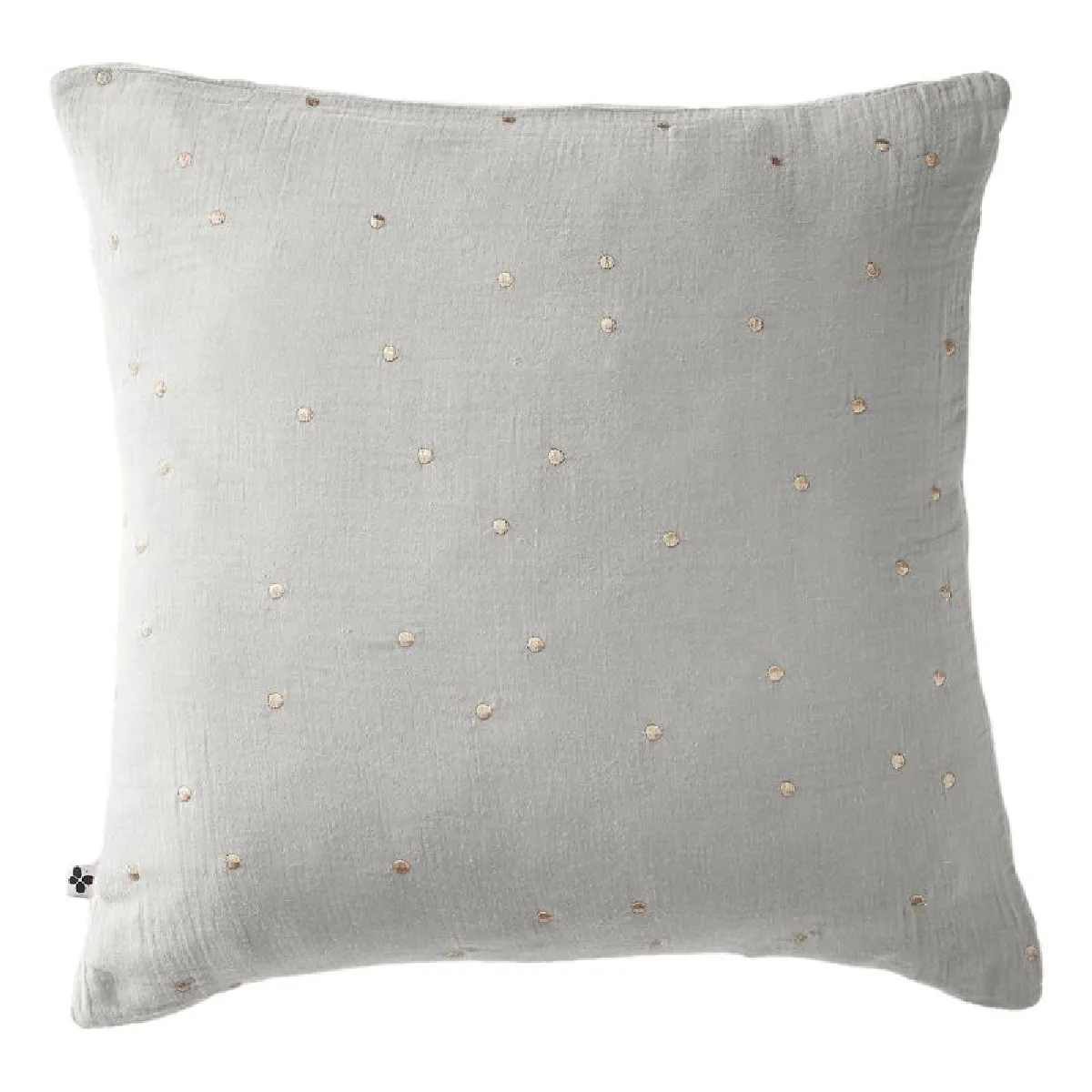 Taie D'oreiller Pois Doré Déco "gaïa Chic" 60 X 60 Cm & 50 X 70 Cm "gaze De Coton" L'effet Papillon