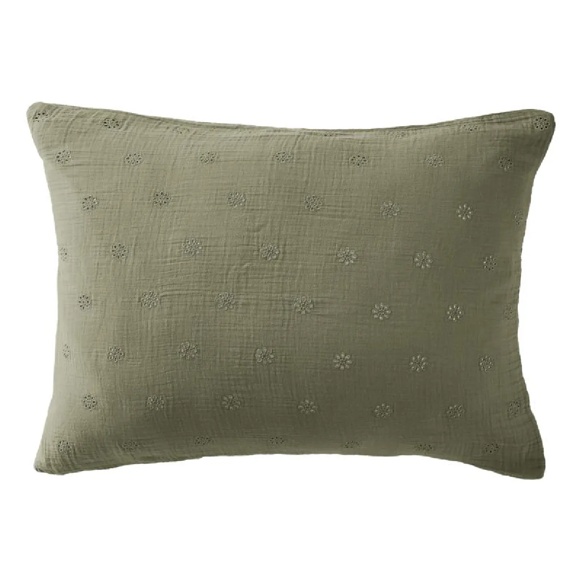 Taie D'oreiller Brodée Déco "gaïa Boho" 60 X 60 Cm & 50 X 70 Cm "gaze De Coton" L'effet Papillon