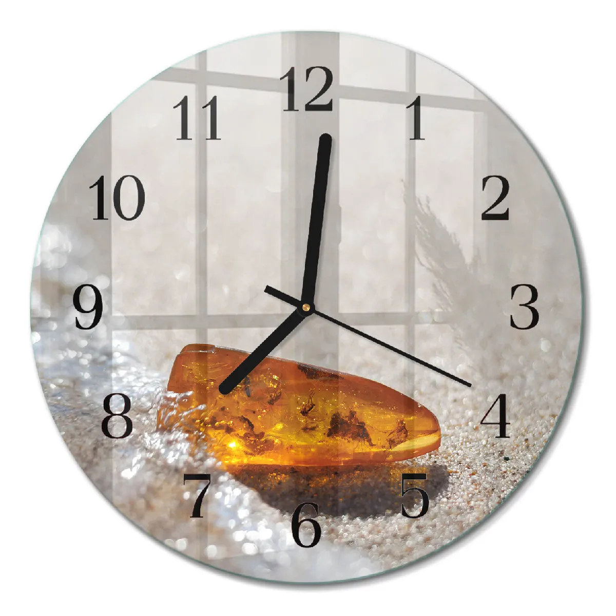 Horloge Ronde Tulup fi30 cm Ambre Aiguilles noires
