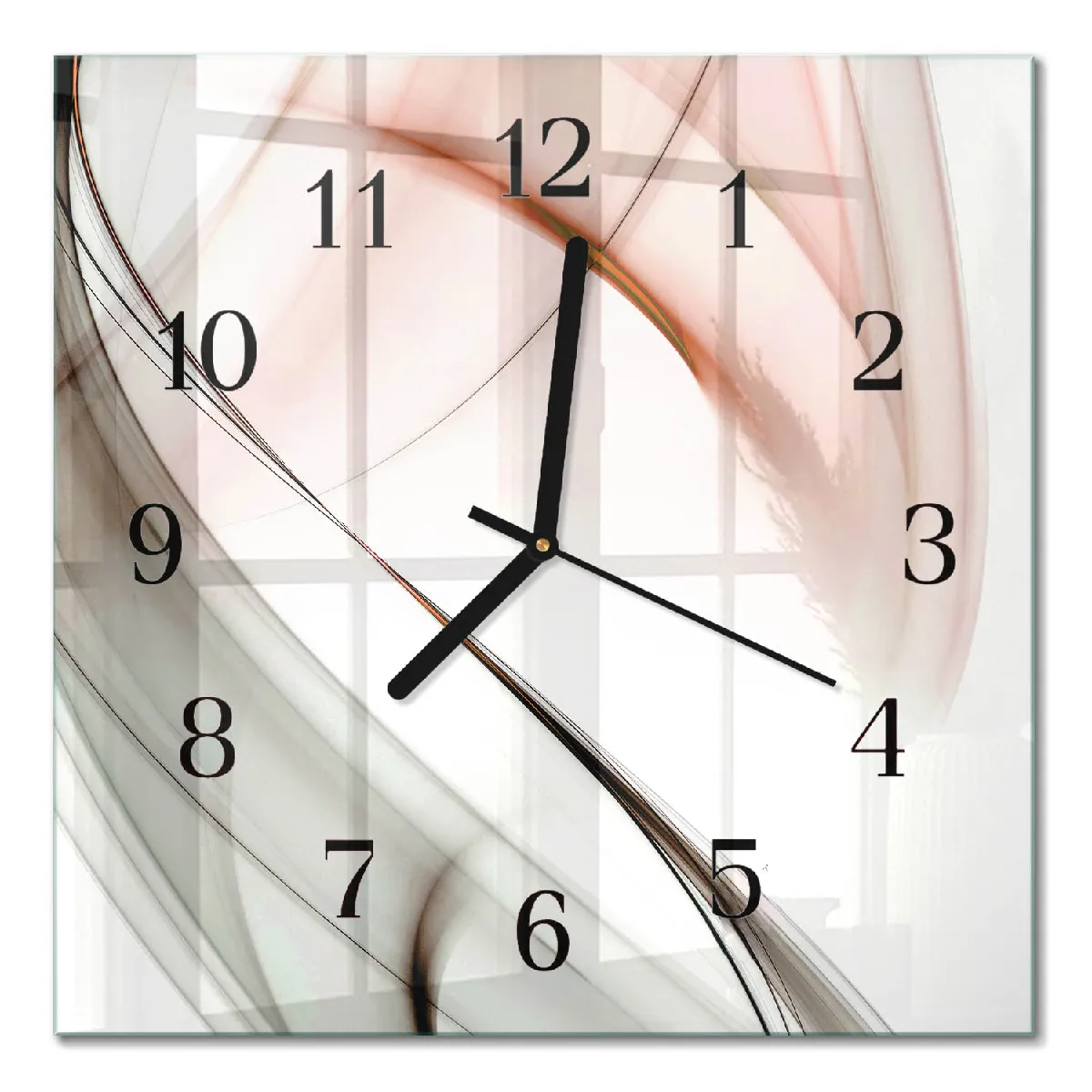 Horloge Murale Carrée Tulup 30x30 cm Abstraction Aiguilles noires
