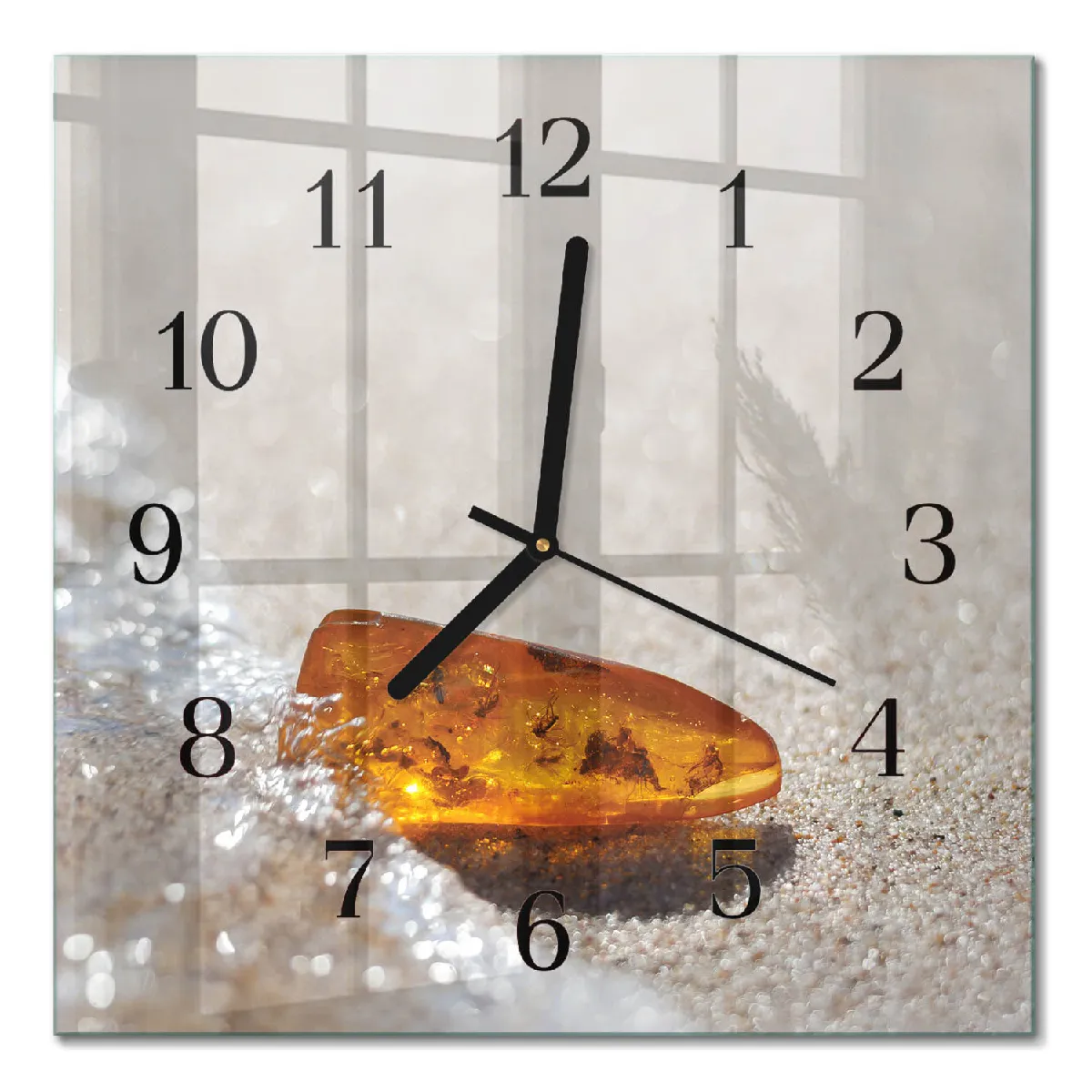 Horloge Murale Tulup 30x30 cm Ambre Aiguilles noires
