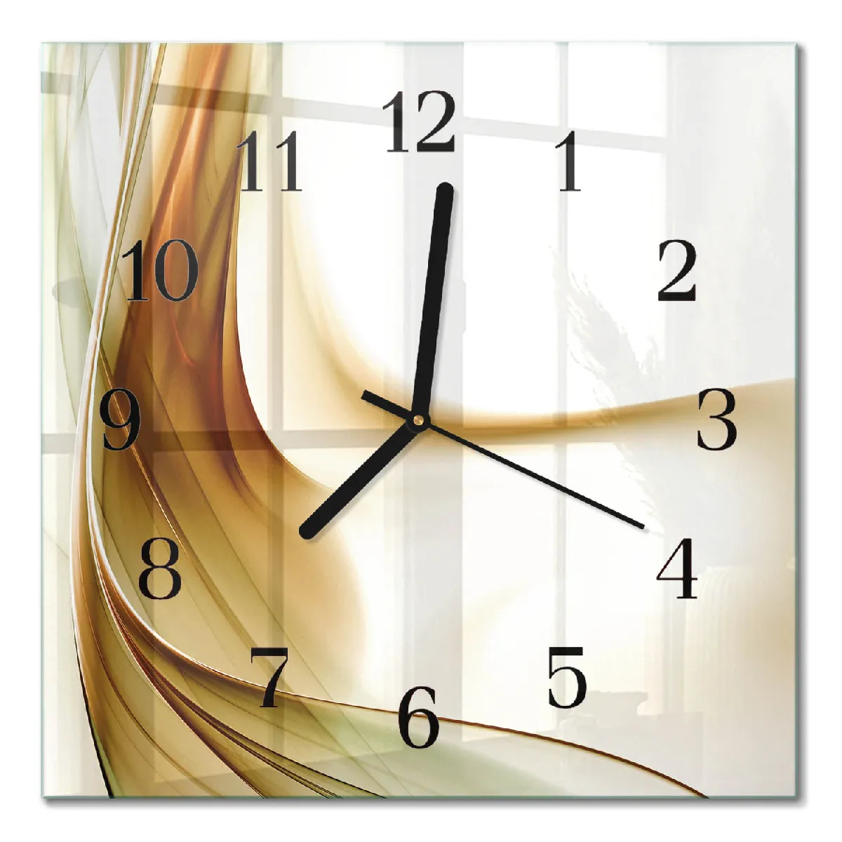 Horloge Carrée En Verre Tulup 30x30 cm Abstraction Aiguilles noires