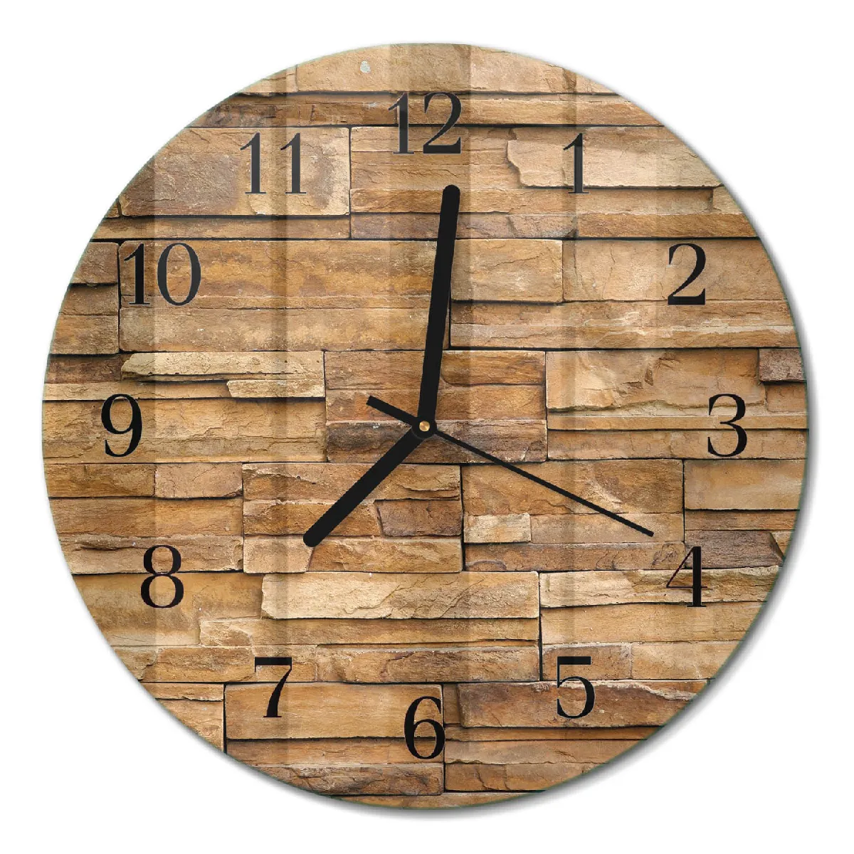 Horloge Ronde Tulup fi30 cm Mâchefer Aiguilles noires