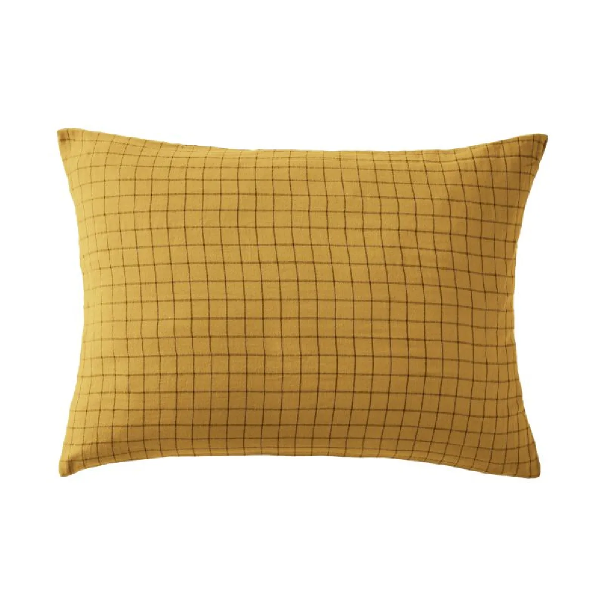 Taie D'oreiller Tissé-teint Petits Carreaux Déco "gaïa Mix" 60 X 60 Cm & 50 X 70 Cm "gaze De Coton" L'effet Papillon