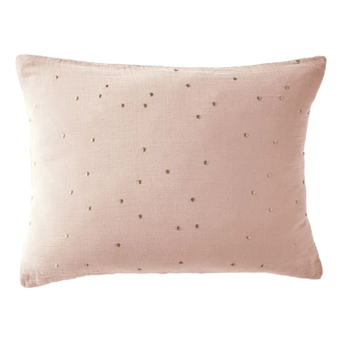 Taie D'oreiller Pois Doré Déco "gaïa Chic" 60 X 60 Cm & 50 X 70 Cm "gaze De Coton" L'effet Papillon