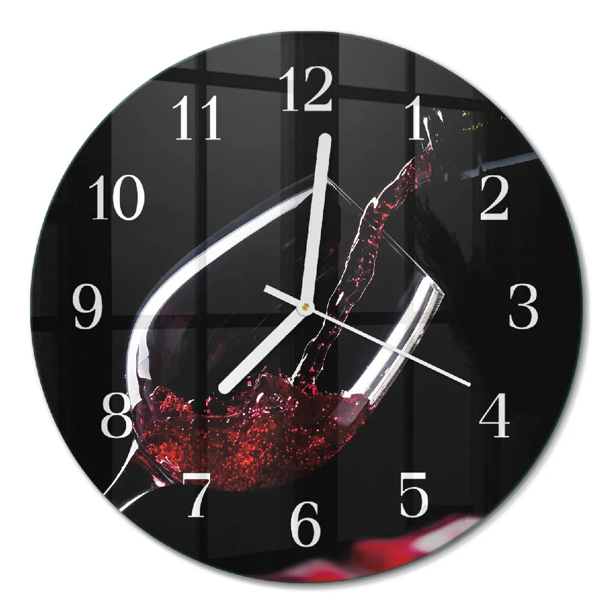 Horloge Murale Tulup fi30 cm Vin Aiguilles blanches