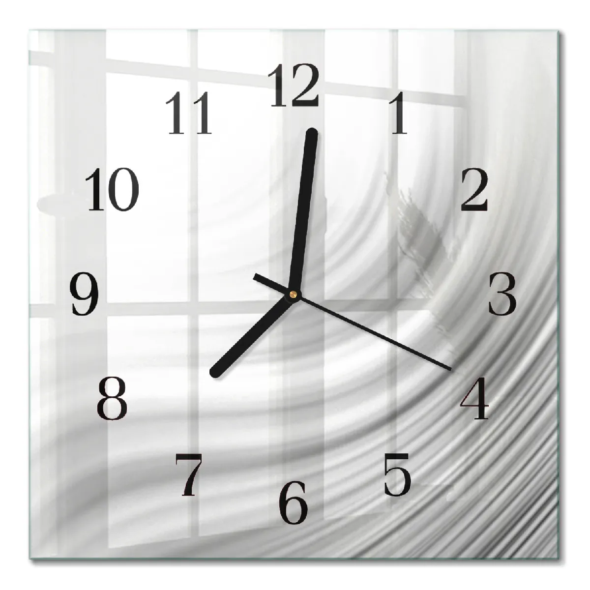 Horloge Carrée En Verre Tulup 30x30 cm Abstraction Aiguilles noires