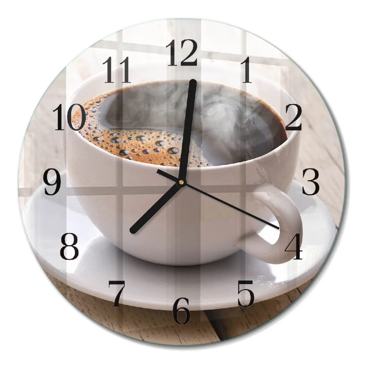 Horloge Ronde Murale Tulup fi30 cm Café Aiguilles noires