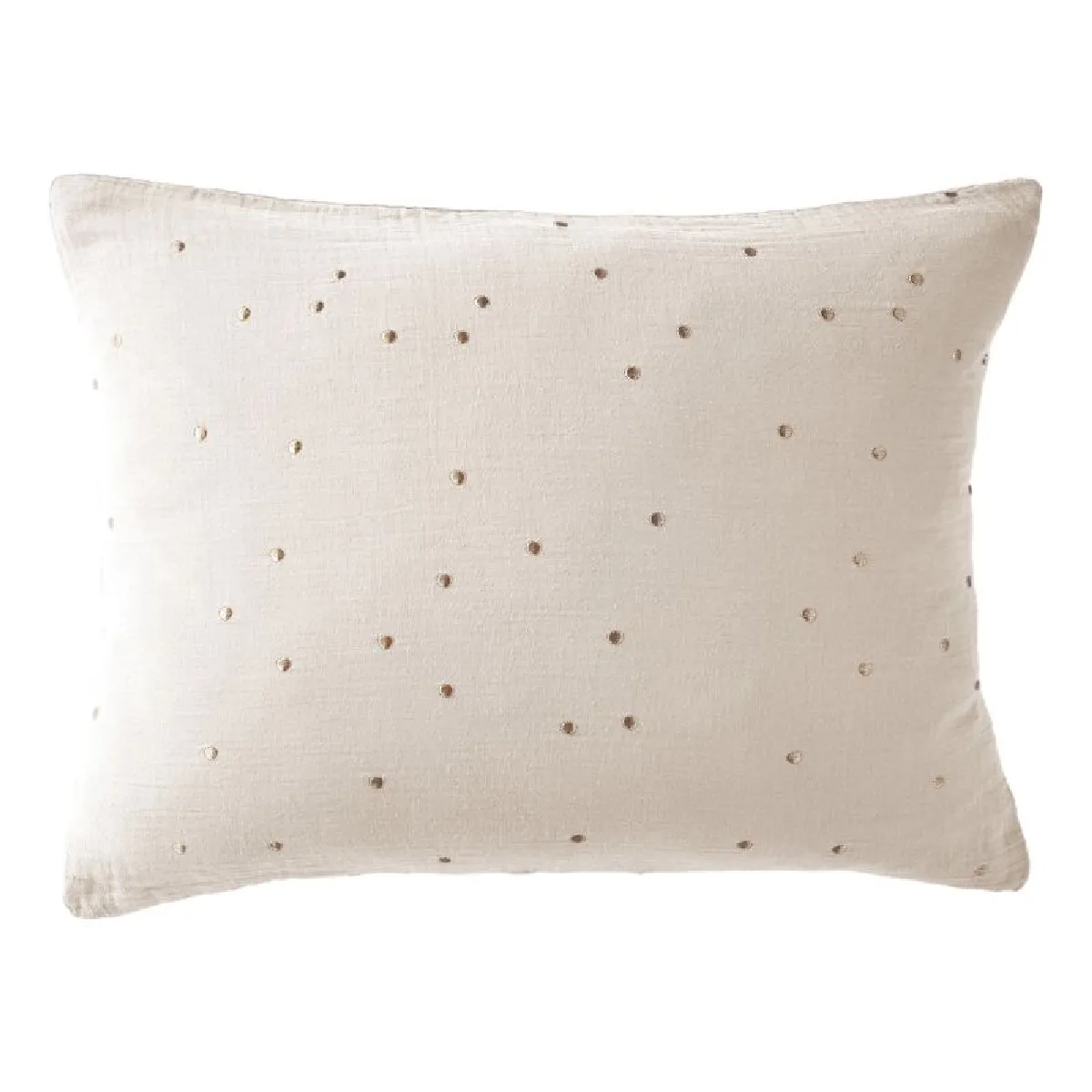 Taie D'oreiller Pois Doré Déco "gaïa Chic" 60 X 60 Cm & 50 X 70 Cm "gaze De Coton" L'effet Papillon