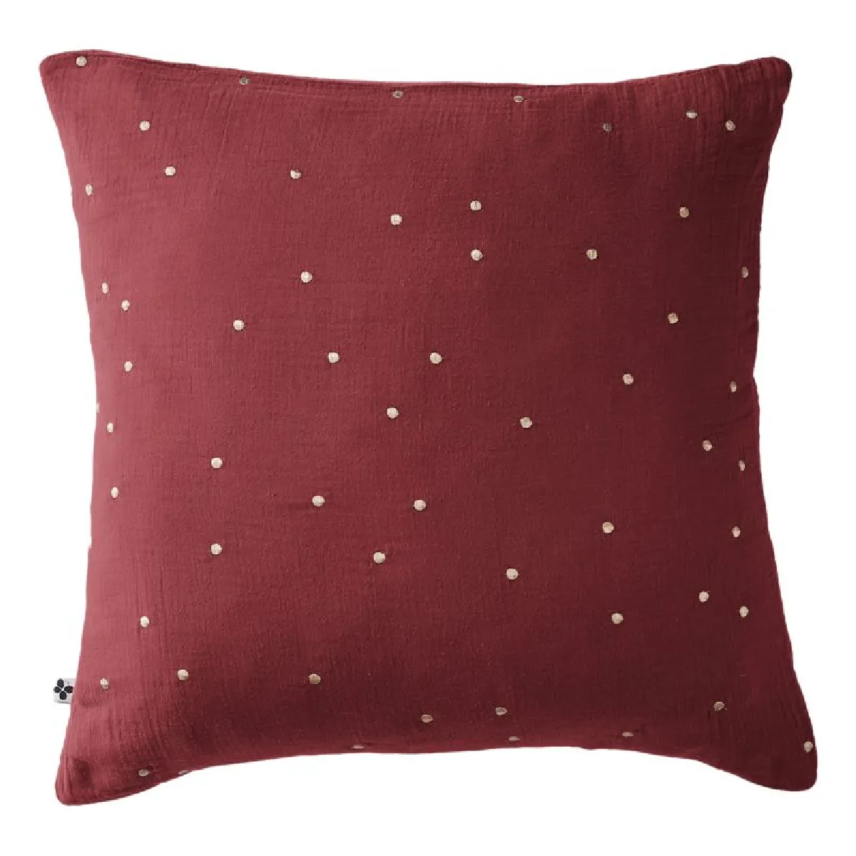 Taie D'oreiller Pois Doré Déco "gaïa Chic" 60 X 60 Cm & 50 X 70 Cm "gaze De Coton" L'effet Papillon