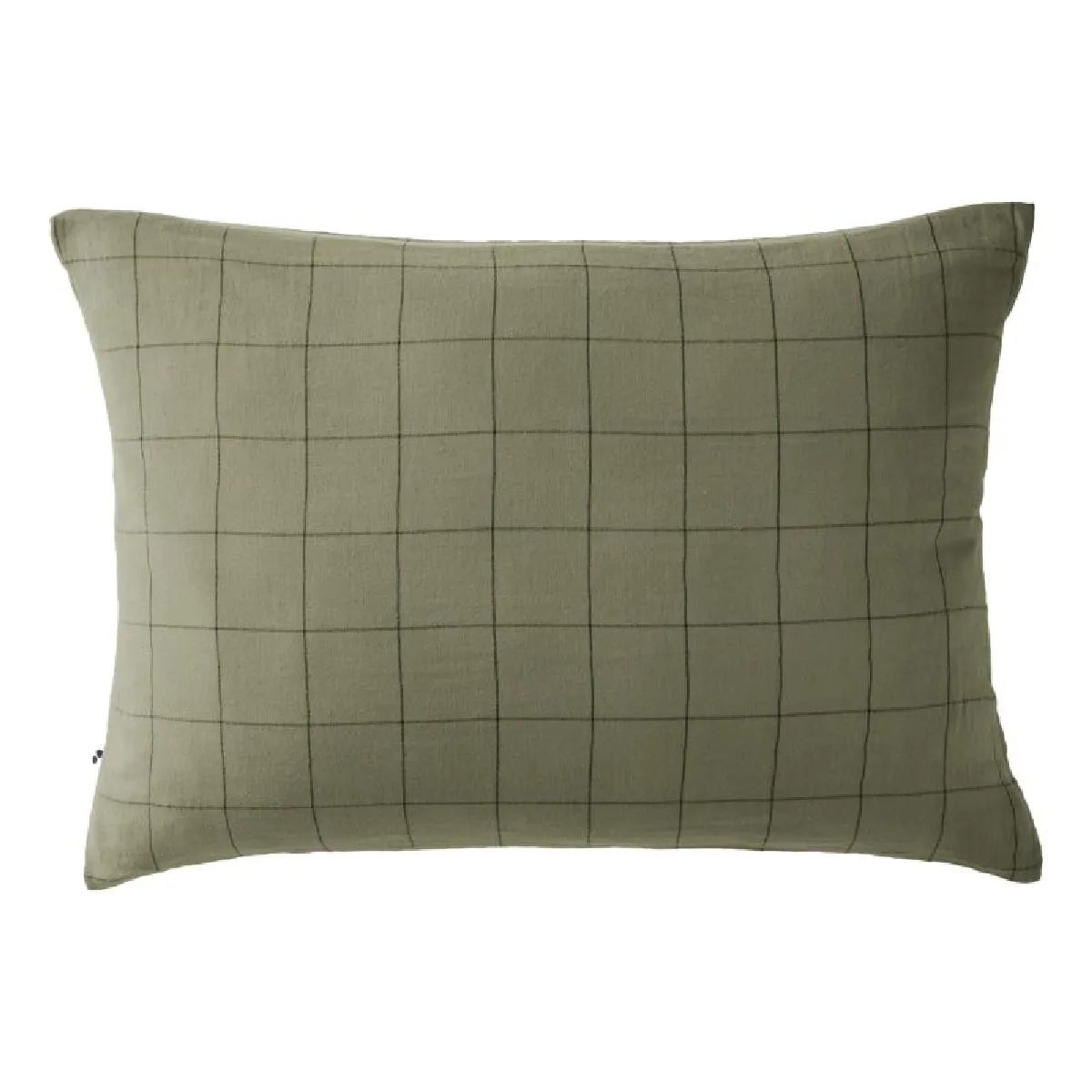 Taie D'oreiller Tissé-teint Grands Carreaux Déco "gaïa Match" 60 X 60 Cm & 50 X 70 Cm "gaze De Coton" L'effet Papillon