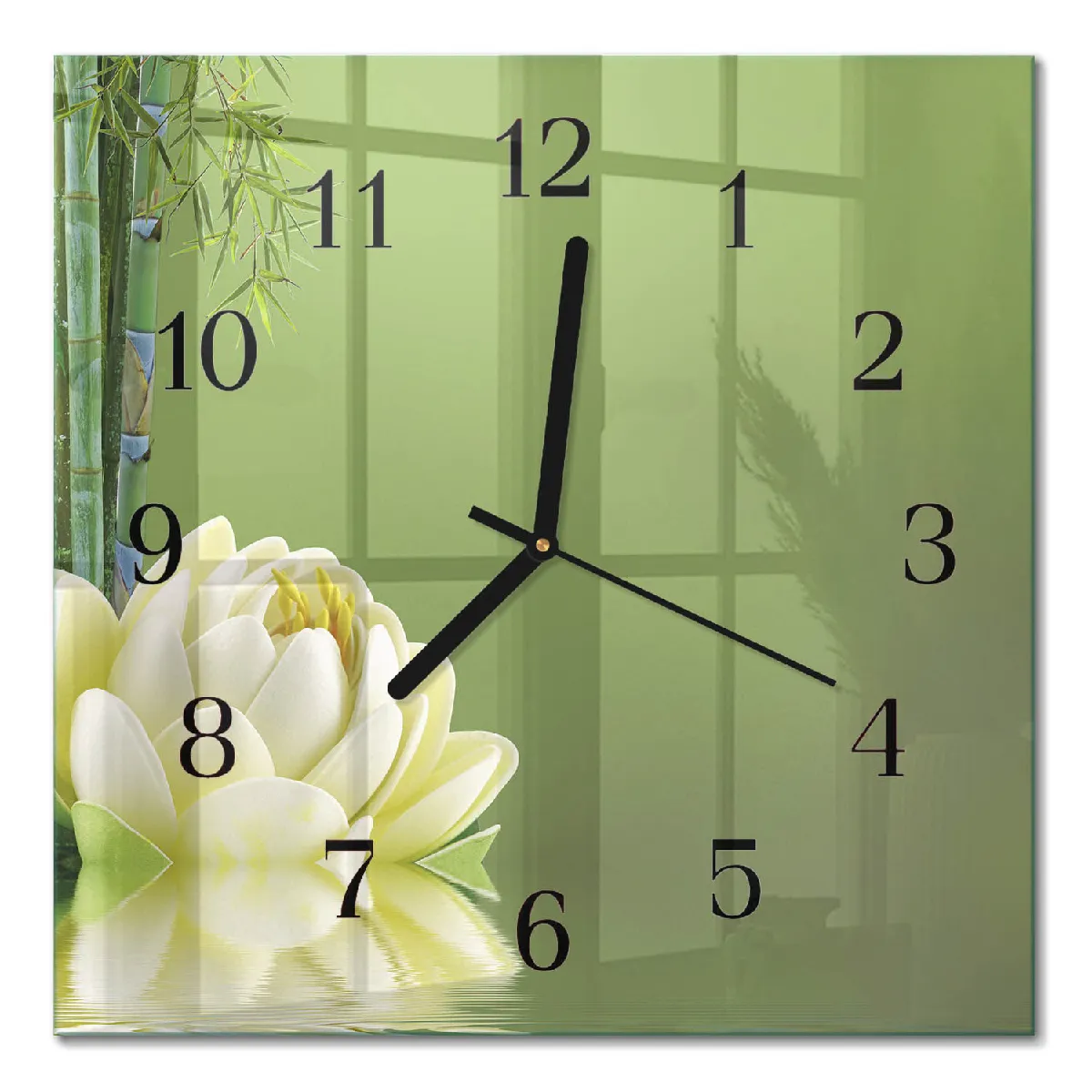 Horloge Murale Carrée Tulup 30x30 cm Lis Aiguilles noires