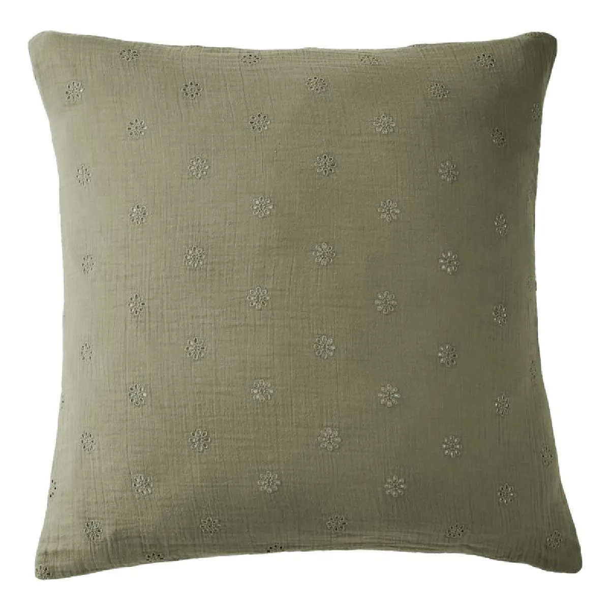 Taie D'oreiller Brodée Déco "gaïa Boho" 60 X 60 Cm & 50 X 70 Cm "gaze De Coton" L'effet Papillon