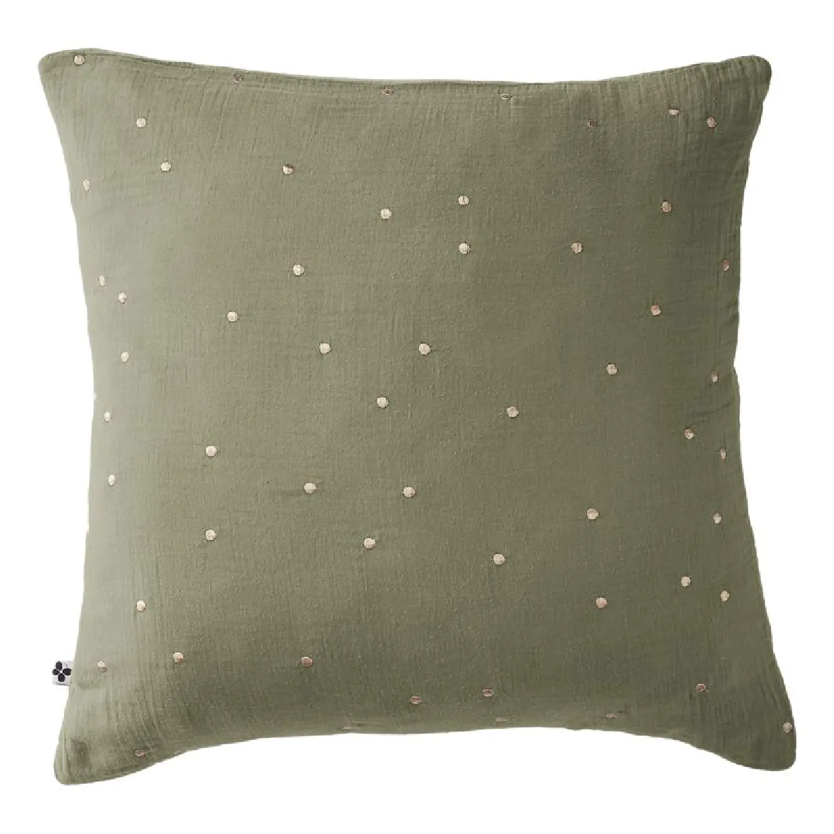 Taie D'oreiller Pois Doré Déco "gaïa Chic" 60 X 60 Cm & 50 X 70 Cm "gaze De Coton" L'effet Papillon
