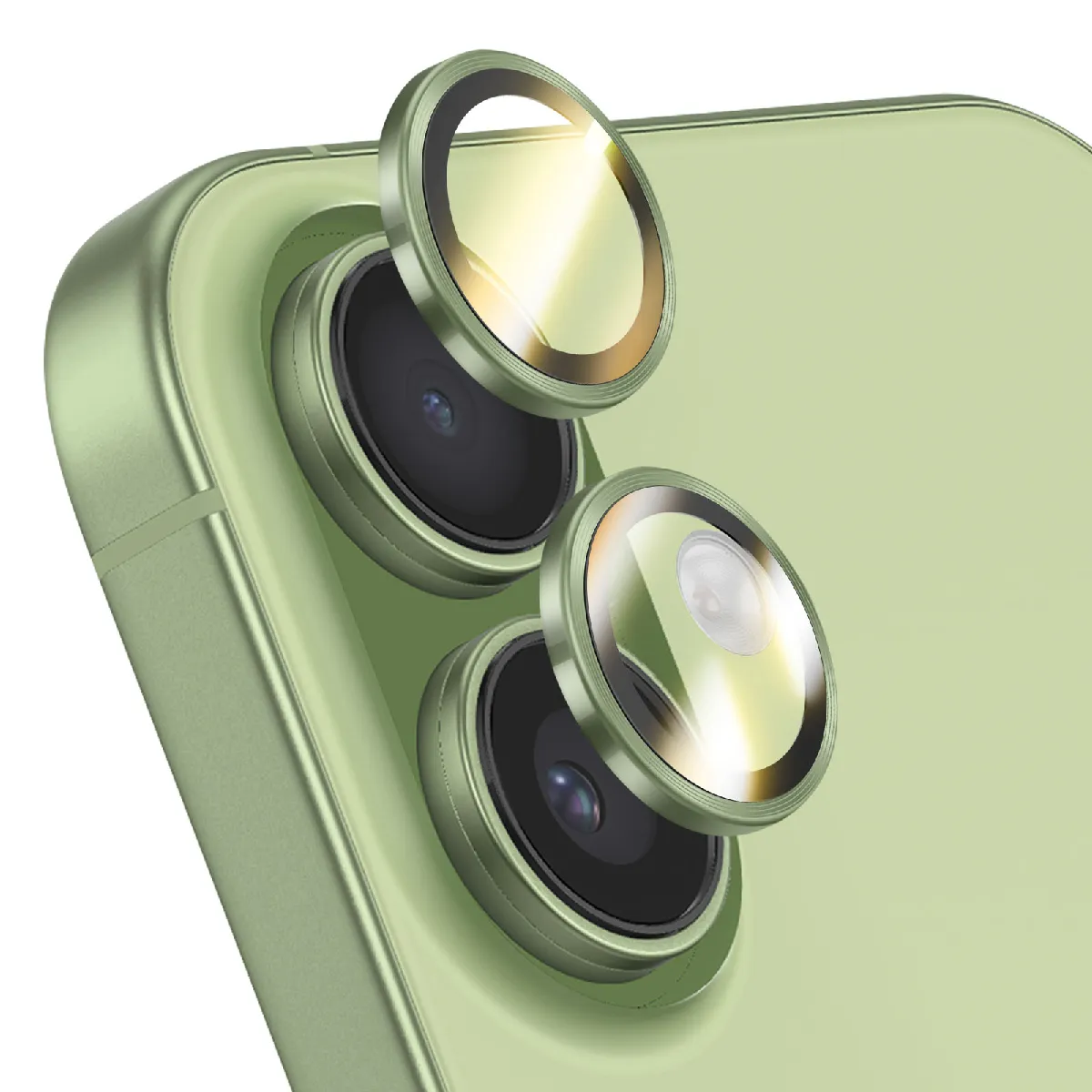 Protection D'objectif Caméra Pour Iphone 16 / 16 Plus / 17 Anti-rayures Vert Rhinoshield