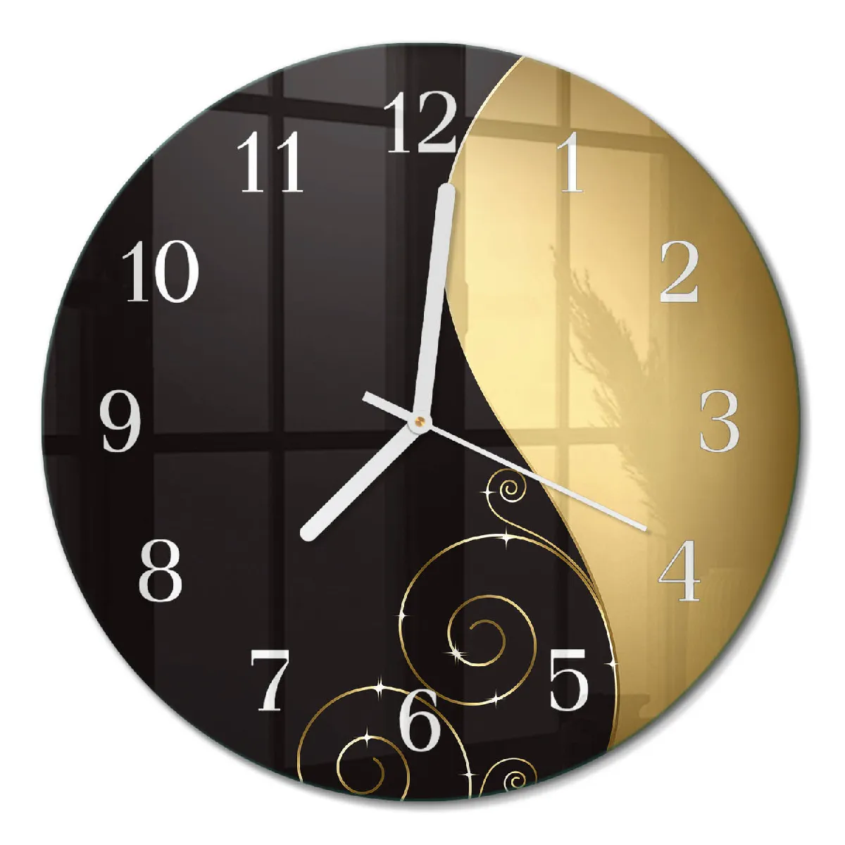 Horloge Ronde Murale Tulup fi30 cm Art abstrait Aiguilles blanches