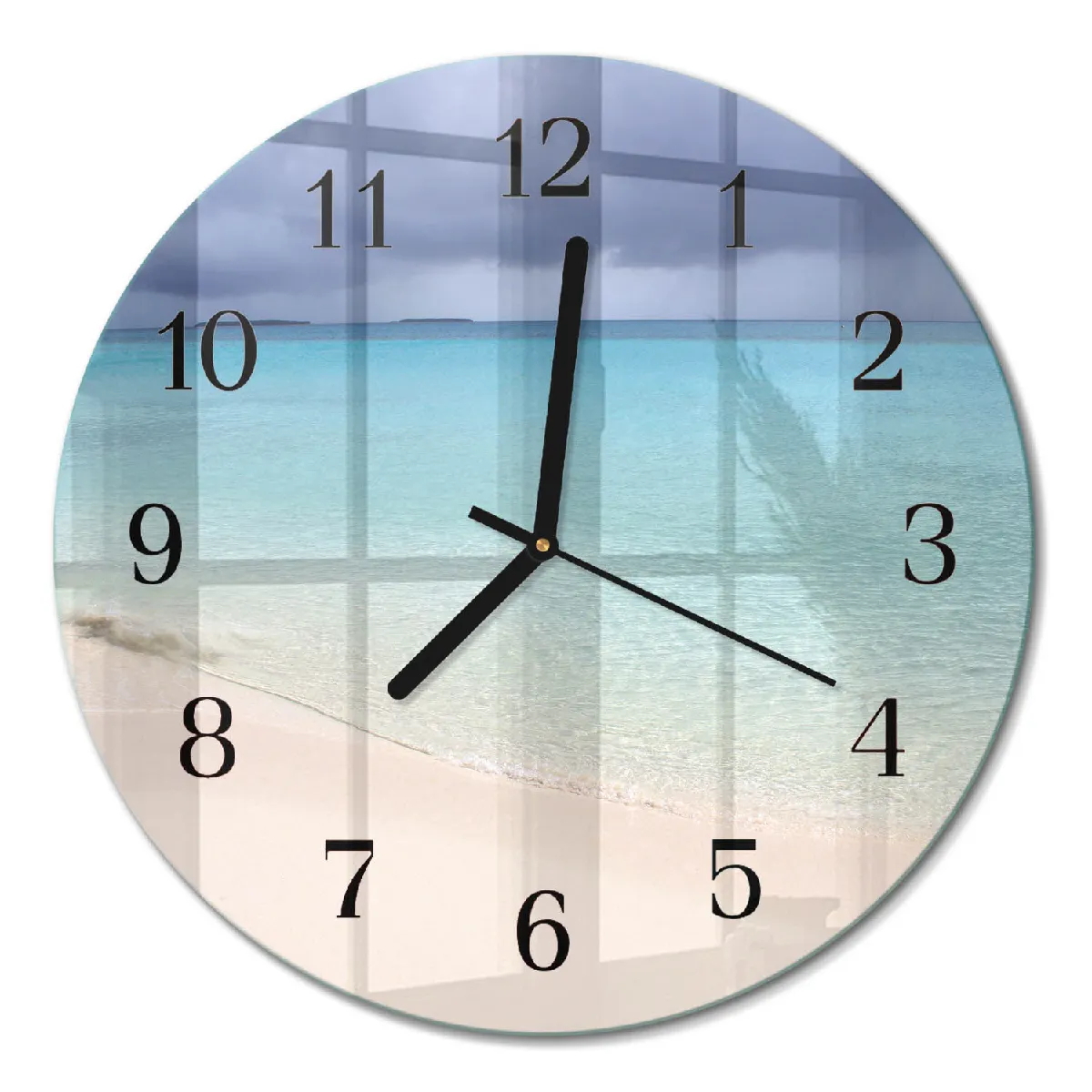 Horloge Ronde Murale Tulup fi30 cm Plage Aiguilles noires
