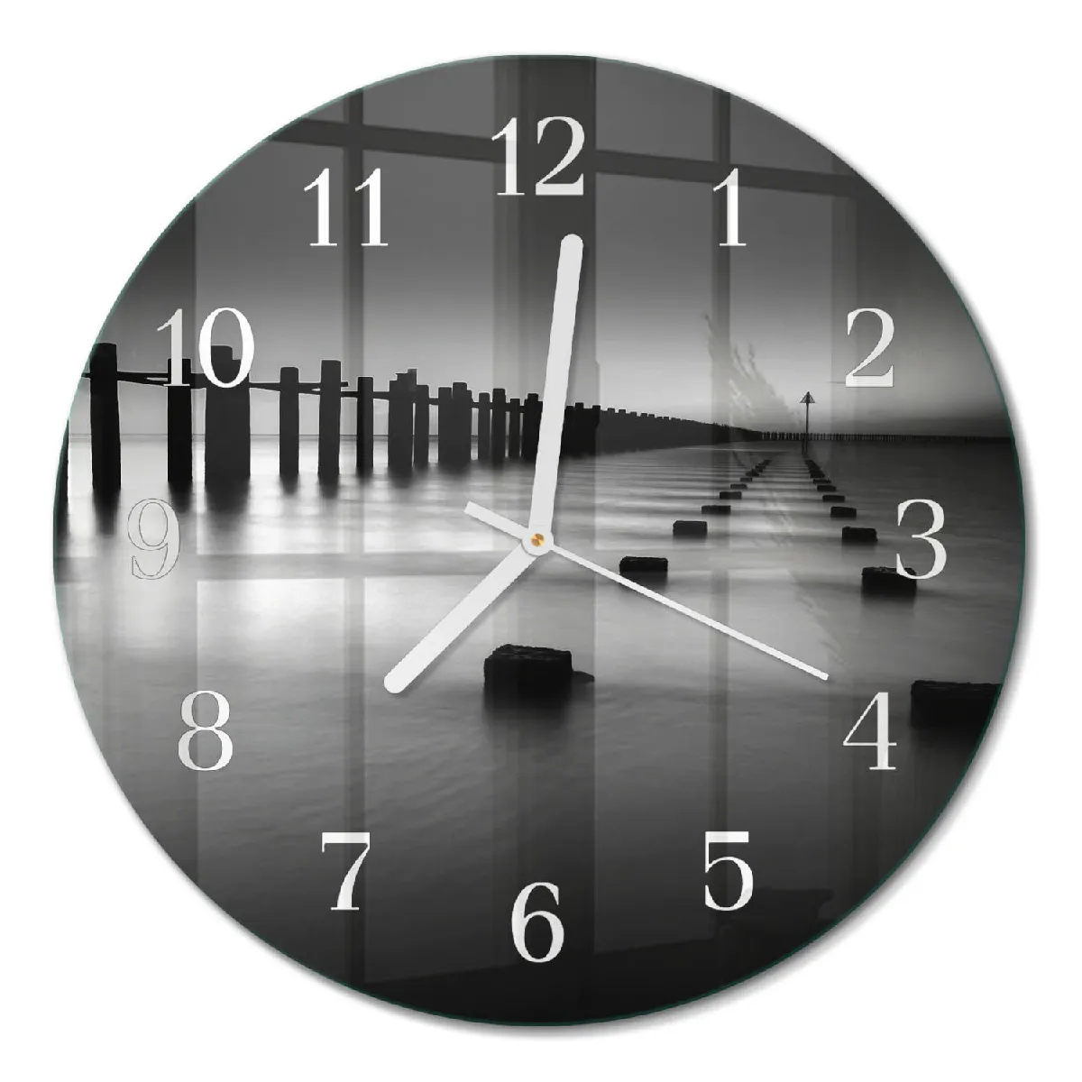 Horloge Ronde Tulup fi30 cm Mer Aiguilles blanches