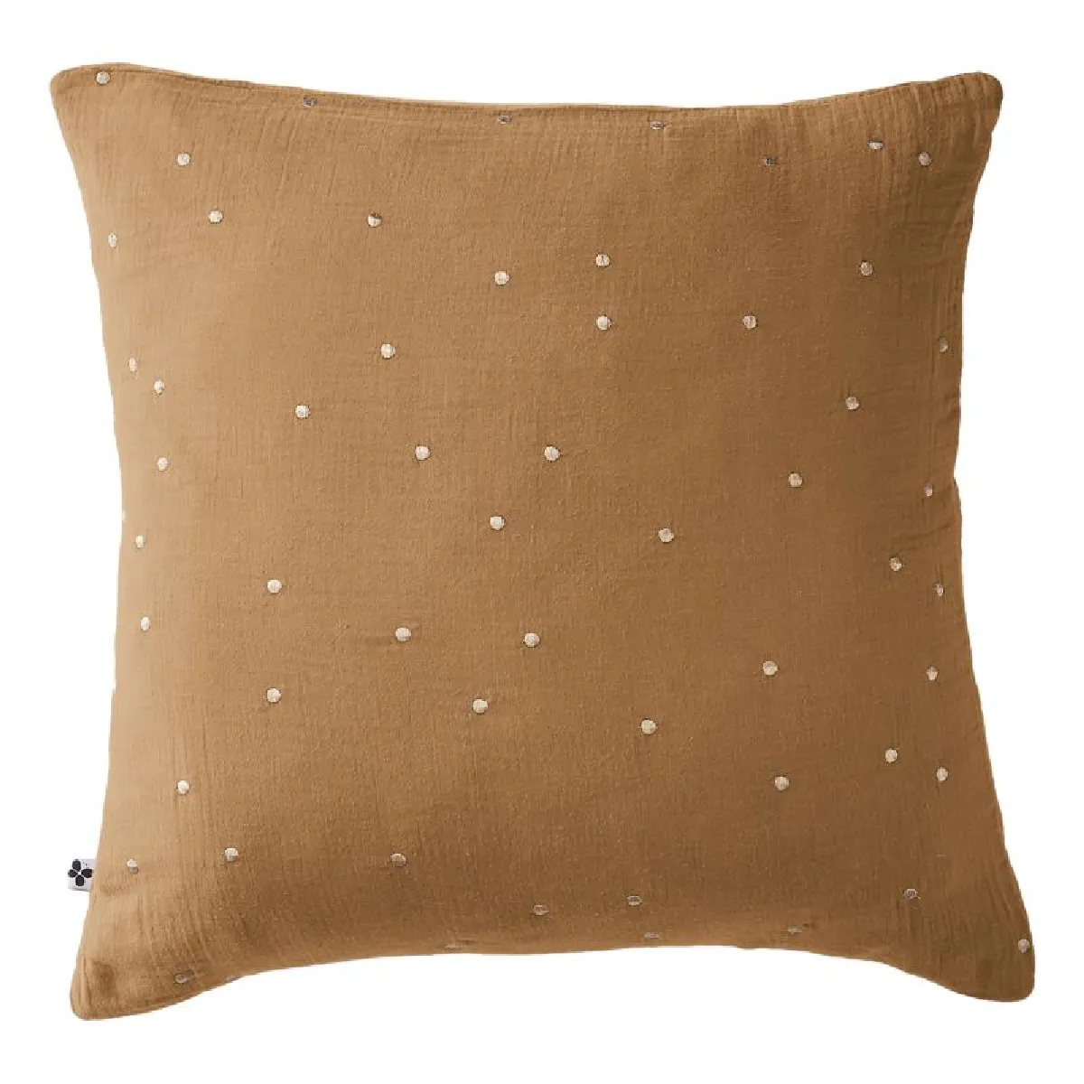 Taie D'oreiller Pois Doré Déco "gaïa Chic" 60 X 60 Cm & 50 X 70 Cm "gaze De Coton" L'effet Papillon